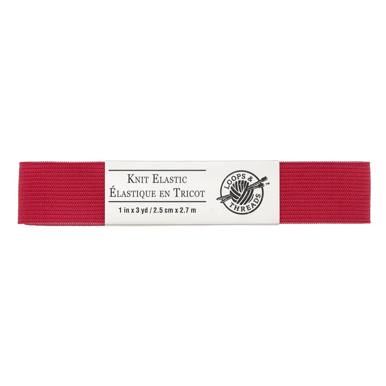 12 Pack: 1" Red Knit Elastic by Loops & Threads™